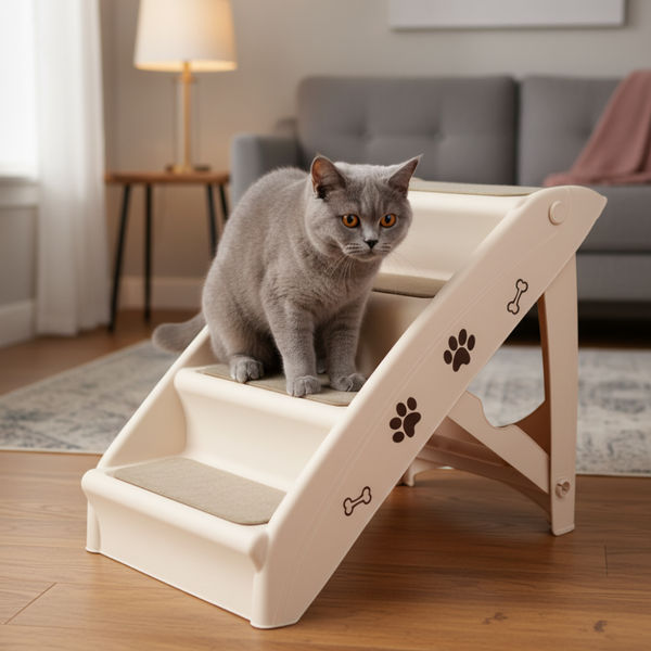 Skatrs 4 Step Easy Access Pet Stairs for Dogs & Cats