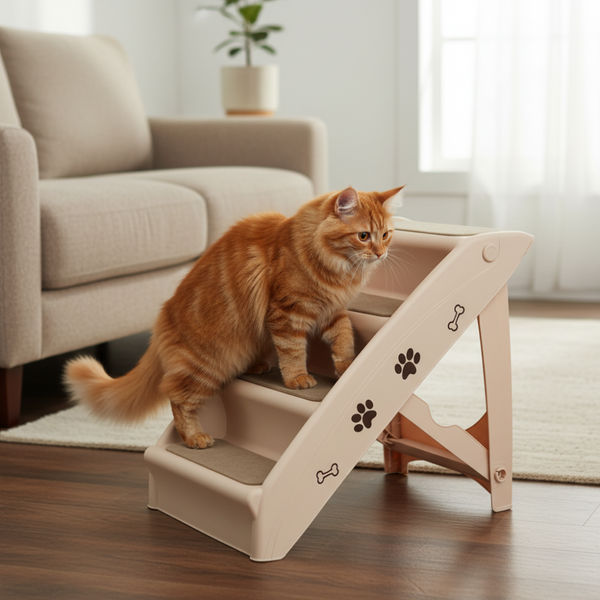 Skatrs 4 Step Easy Access Pet Stairs for Dogs & Cats