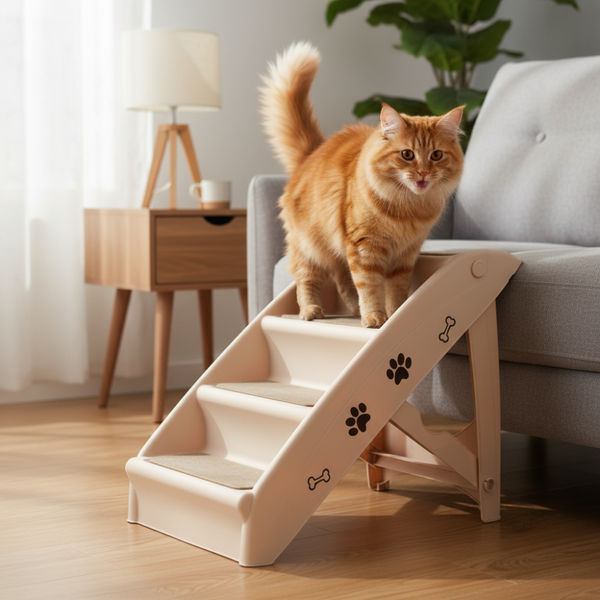 Skatrs 4 Step Easy Access Pet Stairs for Dogs & Cats