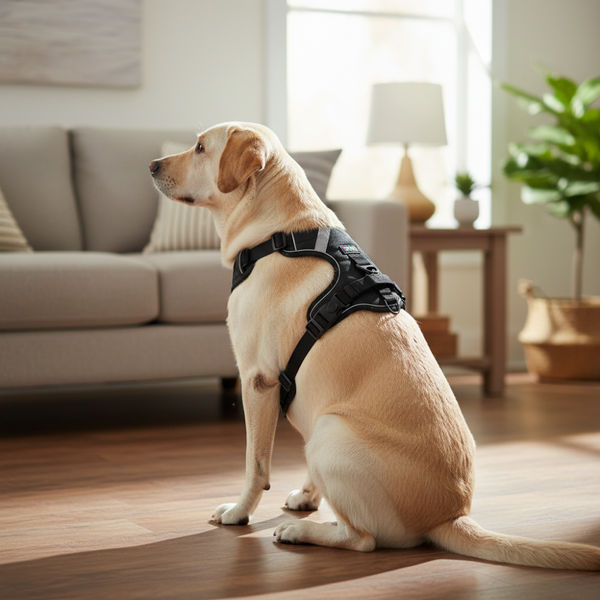 Skatrs Fully Padded Comfort Midnight Reflective Harness for Dogs & Cats (Black)
