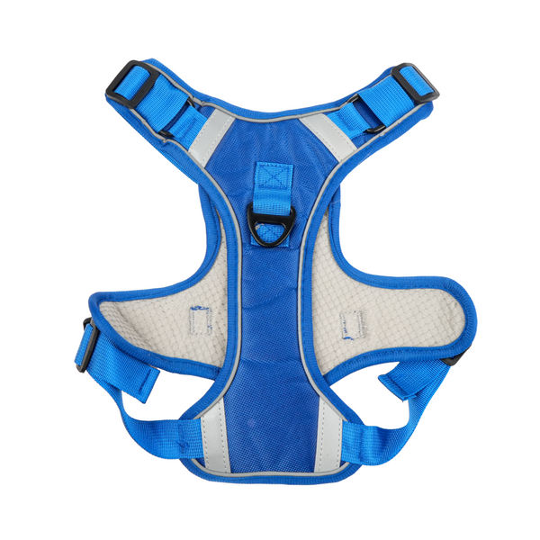 Skatrs Fully Padded Comfort Electric Reflective Harness for Dogs & Cats (Blue)
