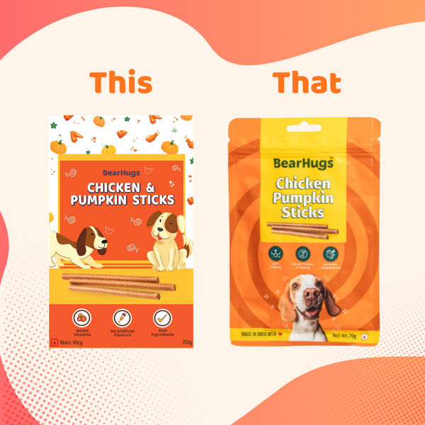 BearHugs Chicken & Pumpkin Soft & Chewy Sticks Dog Treats