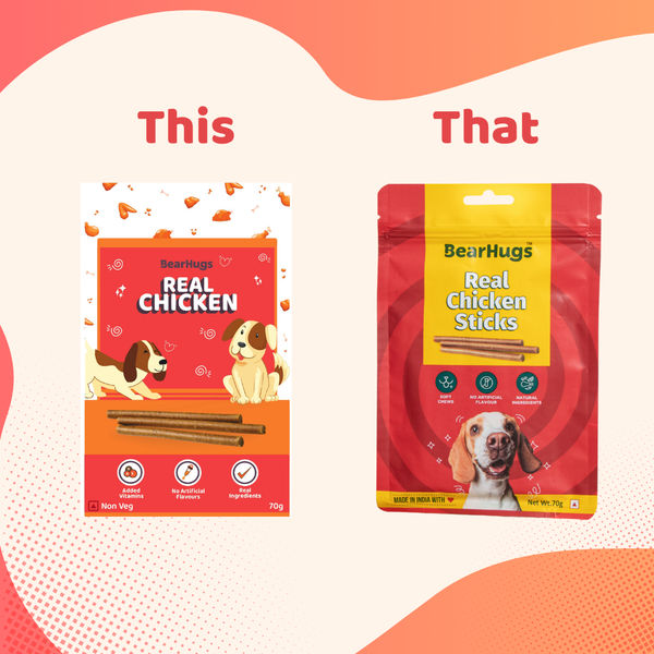 BearHugs Real Chicken Soft & Chewy Sticks Dog Treats