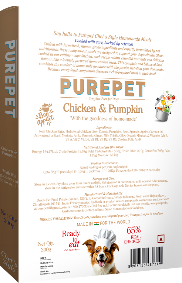 Purepet Chicken and Pumpkin Biryani Fresh Food for Dogs