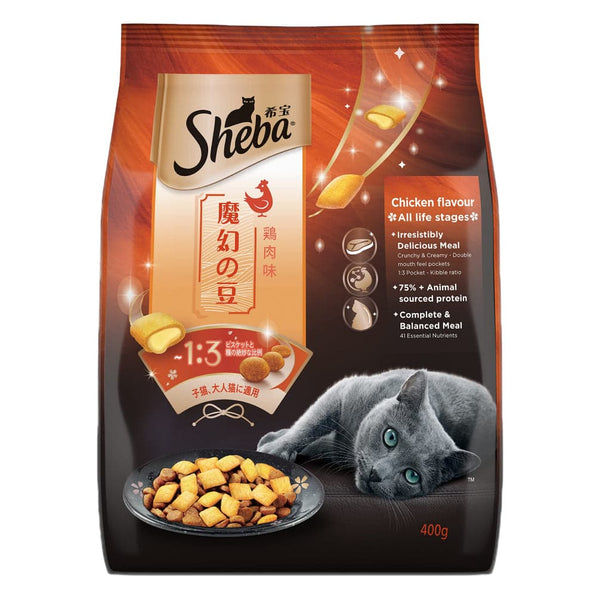 Sheba Fish with Sasami Premium Cat Wet Food and Sheba Chicken Flavour Irresistible All Life Stage Cat Dry Food Combo