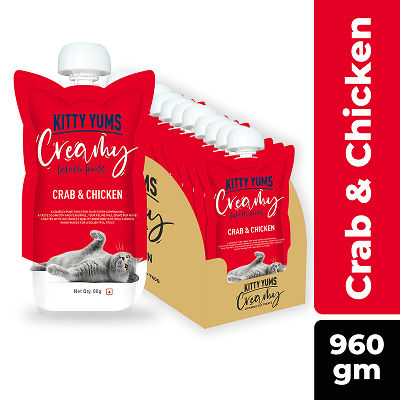 Kitty Yums Lickable Crab & Chicken Creamy Cat Treat