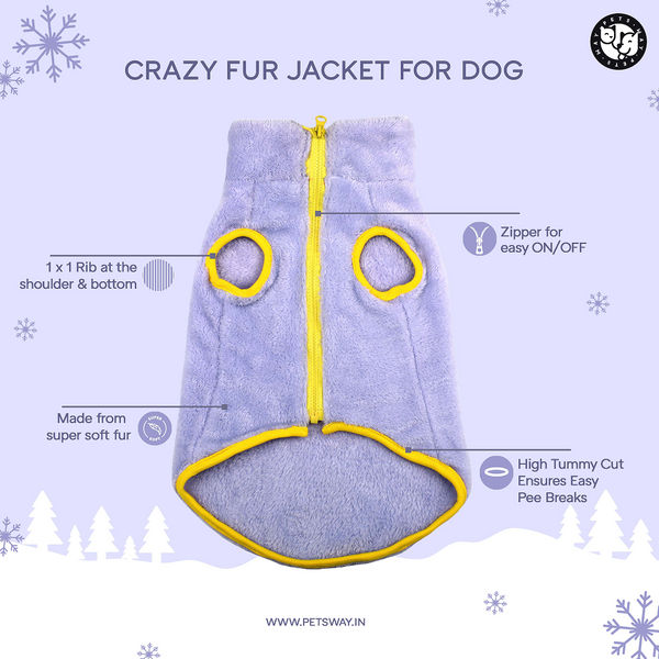Pets Way Crazy Fur Winter Jacket for Dogs (Ash)