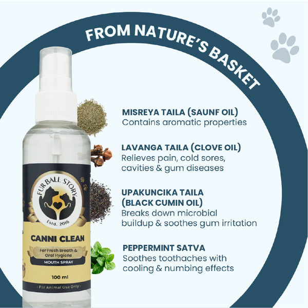 FurBall Story Canni Clean Oral Hygiene Mouth Spray for Dogs and Cats
