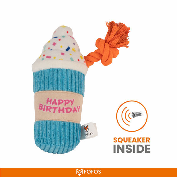 Barkbutler x Fofos Birthday Drink Plush Toy for Dogs
