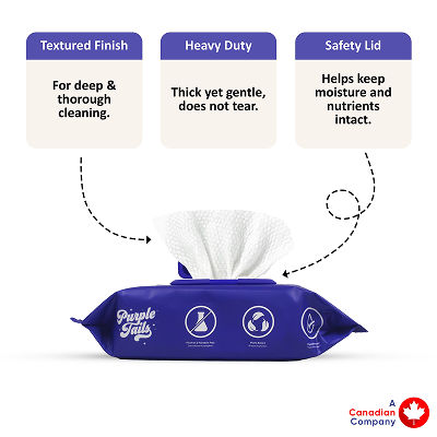Purple Tails Canada Unscented Wipes for Dogs