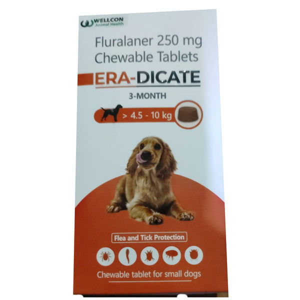 Wellcon Eradicate (Fluralaner) 250mg Tablet for Dogs 4.5 to 10kg