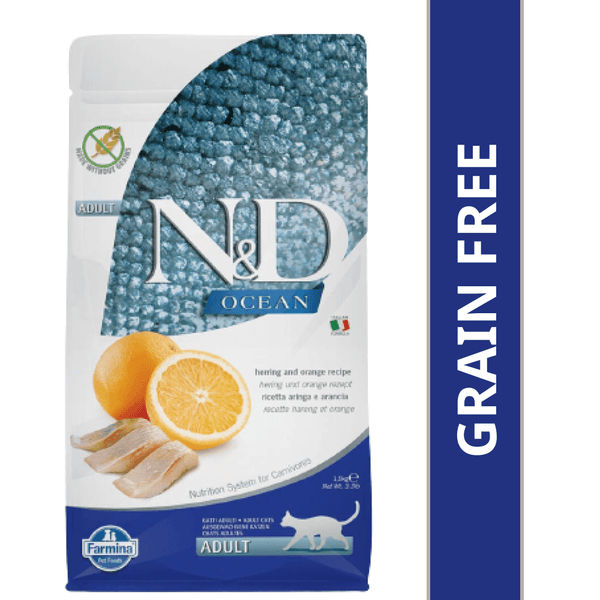 Farmina N&D Prime Chicken & Pomegranate, Lamb & Blueberry and Ocean Herring & Orange Grain Free Adult Cat Dry Food Combo