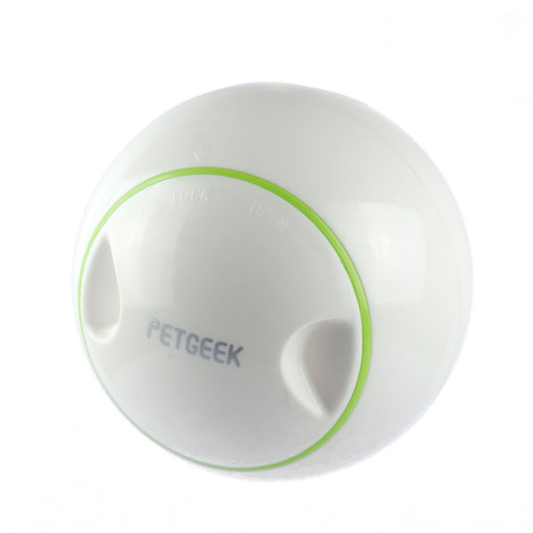 Pet Geek Foodie Orb Rolling Ball Treat Toy for Dogs | For Medium Chewers (White)
