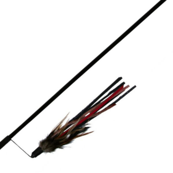 Trixie Playing Rod with Feathers and Leather Straps Toy for Cats Combo