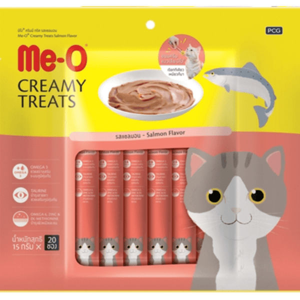 Me O Creamy Chicken & Liver, Salmon and Bonito Treats and Fofos Geek Ball Toy for Cats Combo