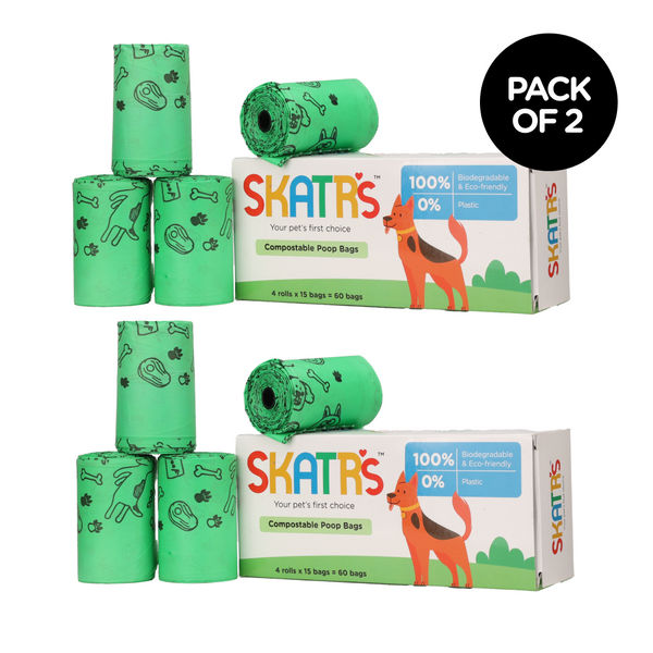 Skatrs Compostable Poop Bags for Dogs and Cats