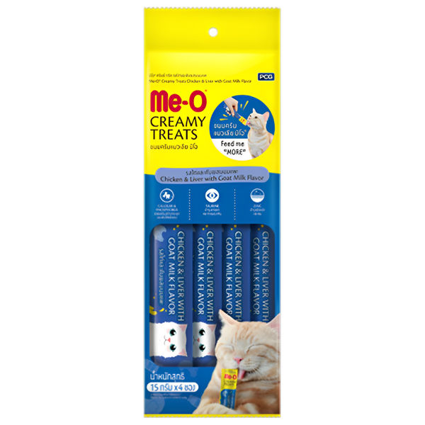 Me O Crab, Chicken, Liver, Goat, Milk, Tuna, Tomato Combo Creamy Treats Cat