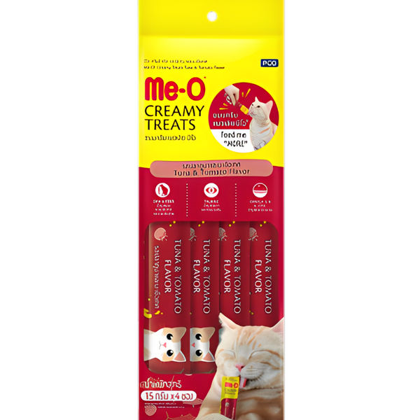 Me O Crab, Chicken, Liver, Goat, Milk, Tuna, Tomato Combo Creamy Treats Cat