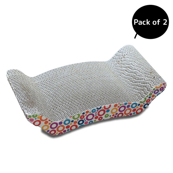 Skatrs Whisker Wonder Corrugated Cardboard Cat Scratcher with 2g Premium Catnip Free