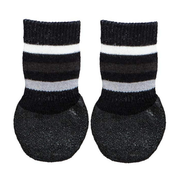 Trixie Non Slip with All Round Rubber Coated Socks for Dogs (Black)