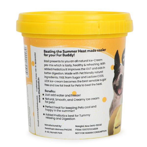 Basil Cool Lick Banana & Peanuts with Added Prebiotics Ice Cream for Dogs