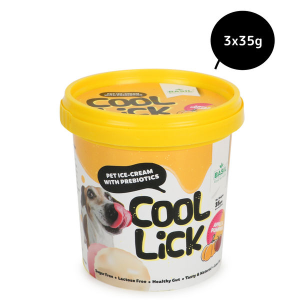 Basil Cool Lick Apple & Pumpkin with Added Prebiotics Ice Cream for Dogs