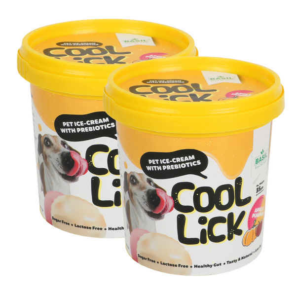Basil Cool Lick Apple & Pumpkin with Added Prebiotics Ice Cream for Dogs
