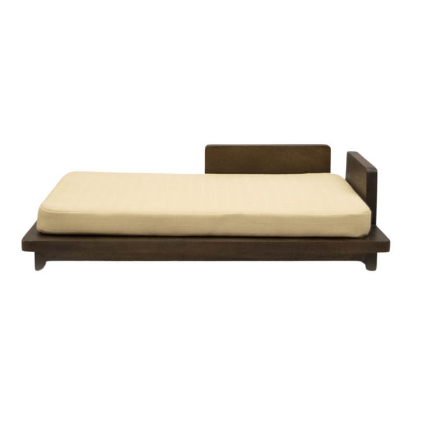 FurryLiving Barkly Bed with Cushion for Dogs (Dark Brown/Cream Cushion)