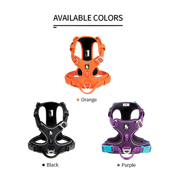 Truelove No Pull Cordura with 3M Reflective Material Harness for Dogs (Orange)