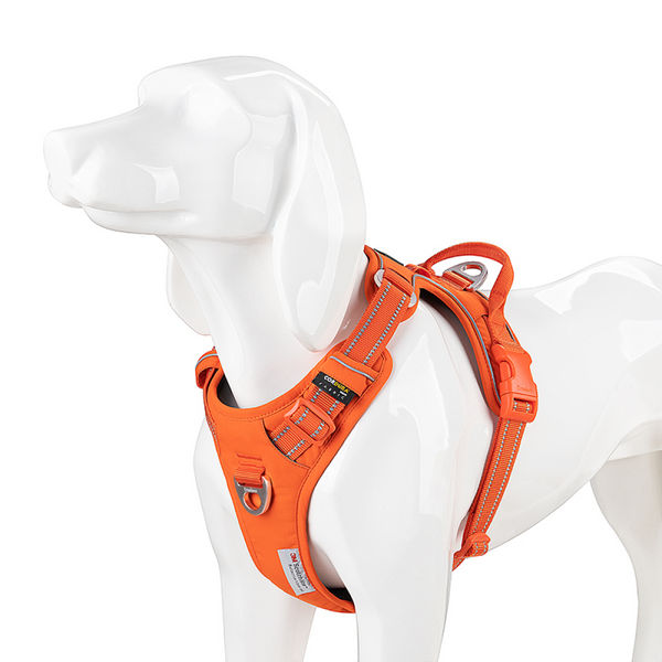 Truelove No Pull Cordura with 3M Reflective Material Harness for Dogs (Orange)
