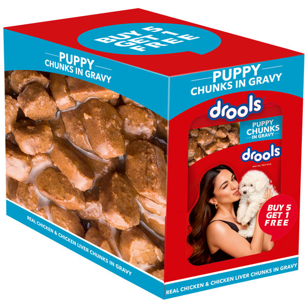 Drools Real Chicken & Chicken Liver Chunks in Gravy Puppy Dog Wet Food