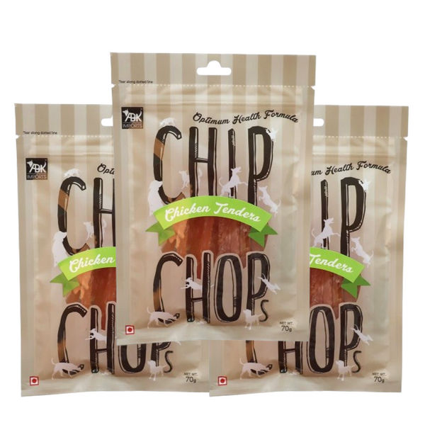 Chip Chops Chicken Tenders Dog Treats, Pet Vogue Blue Sandal Shaped Plush Toy & Goofy Tails Green Sport Tennis Ball Toy Combo for Dogs
