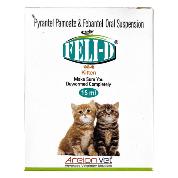 Whiskas Ocean Fish Flavour Adult Cat Dry Food (3kg) and Areion Vet Feli D Kitten Deworming Suspension (15ml)