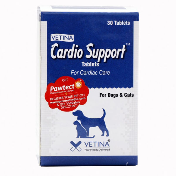 Vetina Cardio Support Tablet for Dogs and Cats (pack of 30 tablets)