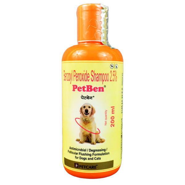 Petcare Petben Benzoyl Peroxide Shampoo 200ml and Virbac Ketochlor Shampoo 200ml for Dogs & Cats Combo