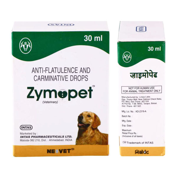 Intas Zymopet Syrup (Antiflatulence & Carminative Drops) for Dogs & Cats (30ml)