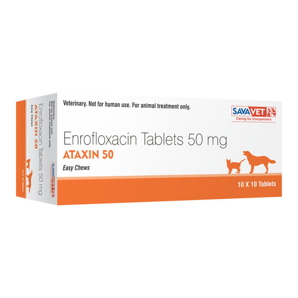 Savavet Ataxin 50mg (Enrofloxacin) Tablet (Pack of 10) And Intas Pomisol Ear Drops for Dogs & Cats (15ml) Combo
