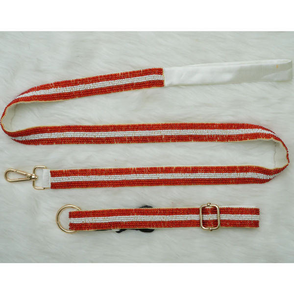 Floof & Co Paw Ruby Pearl Leash & Collar (Red)