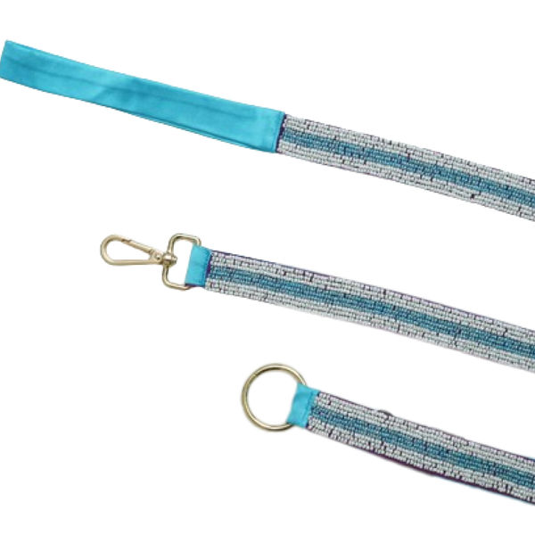 Floof & Co Cyan Pearl Leash & Collar (Blue)
