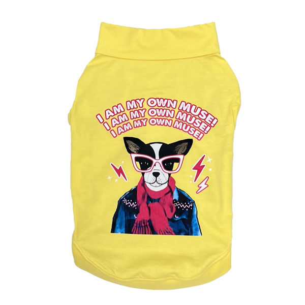 The Papaw Cartel I AM My Own Muse Turtle Neck Tshirt for Dogs (Yellow)