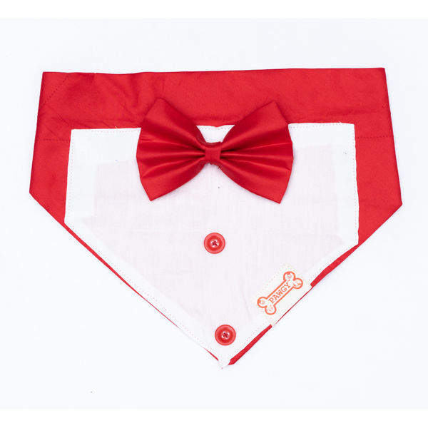 Pawgypets Tuxedo Bandana for Dogs and Cats (Red)