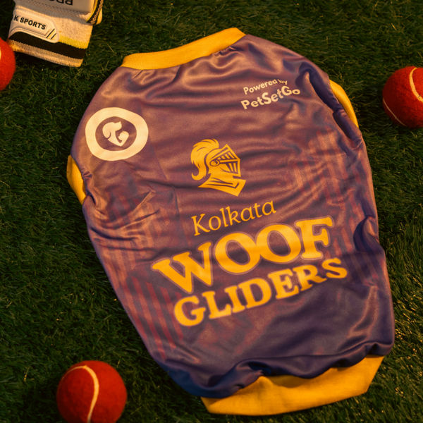 Pet Set Go Kolkata Woof Gliders IPL Jersey for Dogs (Purple) | Indian Pet League