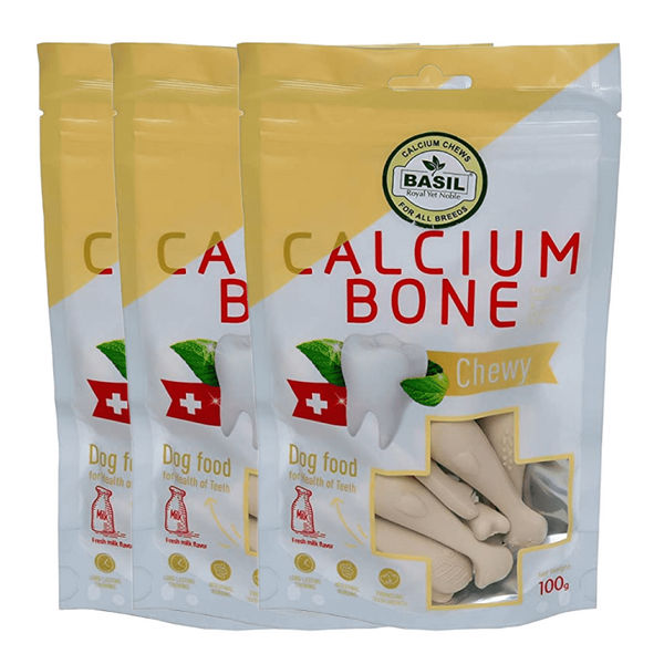 Basil Calcium Chew Bones Dog Treats