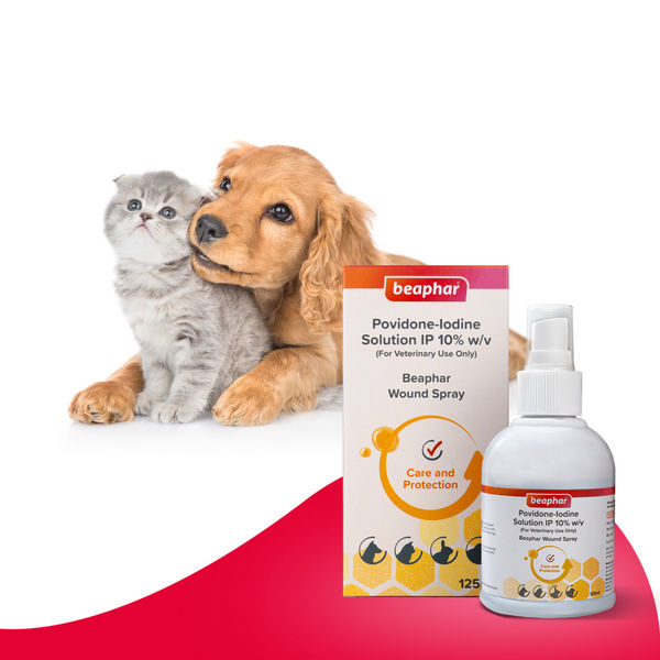 Beaphar Povidone Iodine Wound Healing Spray for Dogs and Cats