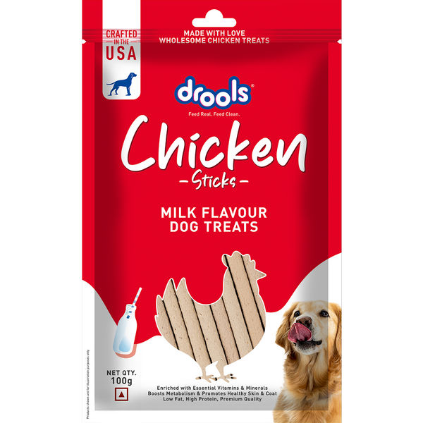 Drools Milk Flavour Chicken Sticks Treat for Dogs