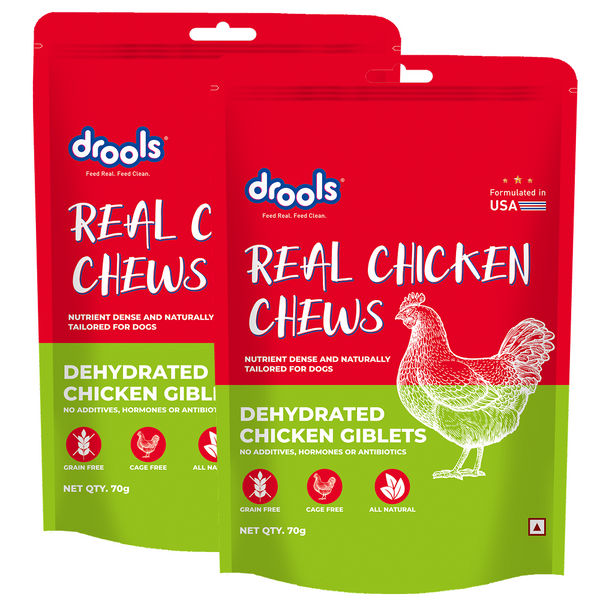 Drools Dehydrated Real Chicken Giblets Chews Treat for Dogs