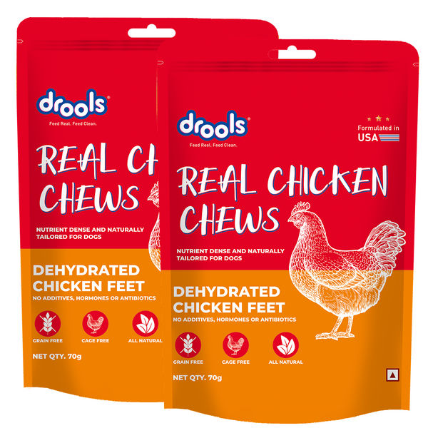 Drools Dehydrated Real Chicken Feet Chews Treat for Dogs