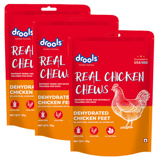 Drools Dehydrated Real Chicken Feet Chews Treat for Dogs
