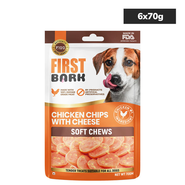First Bark Chicken Chips with Cheese Jerky Dog Treat