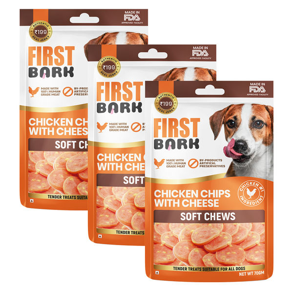 First Bark Chicken Chips with Cheese Jerky Dog Treat